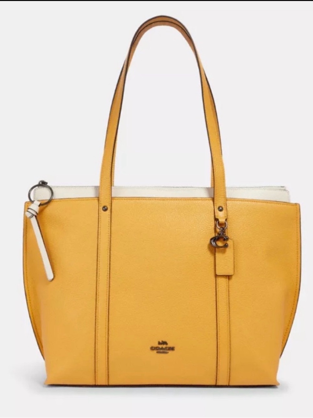 Coach May Pebble Leather Yellow Tote